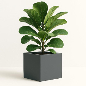 Grafitowa stylowa donica kwadratowa z laminatu 60-60-60